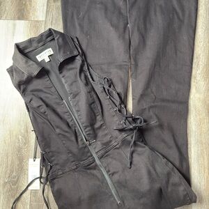 Idyllwind Black Lace-Up Jumpsuit